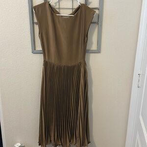 H&M Bronze Pleated Midi Dress